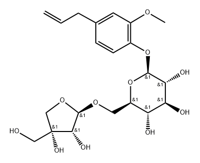 EUGENYL O-Β-APIOFURANOSYL-(1''→6')-O-Β-GLUCOPYRANOSIDE 结构式