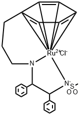 CHLORO{(1R,2R)-1,2-DIPHENYL-1-[(3-(Η6-PHENYL)PROPYL)AMINO]-2-(METHYLSULFONYLAMIDO)}RUTHENIUM(II)RUCL[(R,R)TETH-MSDPEN] 结构式