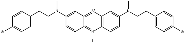 3,7-BIS((2-(4-BROMOPHENYL)ETHYL)(METHYL)AMINO)PHENOTHIAZIN-5-IUM IODIDE 结构式