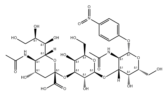 Neu5Acα(2-3)Galβ(1-3)GlcNAc-β-pNP 结构式
