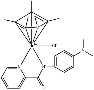 氯{N-[4-(二甲基氨基)苯基]-2-吡啶甲酰胺}(五甲基环戊二烯)合铱(III) 结构式