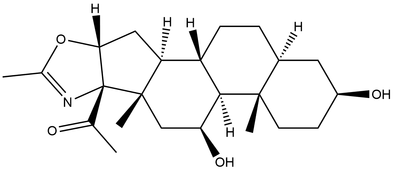 5'βH-5α-Pregnano[17,16-d]oxazol-20-one, 3β,11β-dihydroxy-2'-methyl- (8CI) 结构式