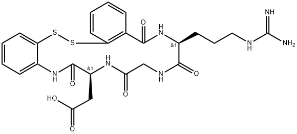 cyclo-(S,S)-2-mercaptobenzoate-arginyl-glycyl-aspartyl-2-mercaptoanilide 结构式