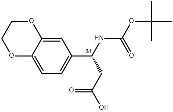 (R)-3-((tert-butoxycarbonyl)amino)-3-(2,3-dihydrobenzo[b][1,4]dioxin-6-yl)propanoicacid 结构式