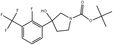 1,1-Dimethylethyl 3-[2-fluoro-3-(trifluoromethyl)phenyl]-3-hydroxy-1-pyrrolid... 结构式