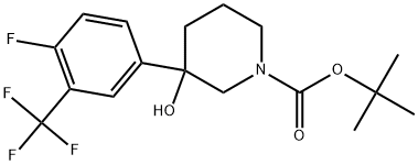 1,1-Dimethylethyl 3-[4-fluoro-3-(trifluoromethyl)phenyl]-3-hydroxy-1-piperidi... 结构式