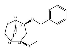 .beta.-D-lyxo-Hexopyranose, 1,6-anhydro-3-deoxy-4-O-methyl-2-O-(phenylmethyl)- 结构式
