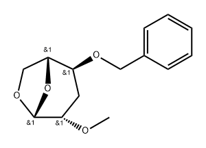 .beta.-D-arabino-Hexopyranose, 1,6-anhydro-3-deoxy-2-O-methyl-4-O-(phenylmethyl)- 结构式