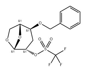 .beta.-D-arabino-Hexopyranose, 1,6-anhydro-3-deoxy-4-O-(phenylmethyl)-, trifluoromethanesulfonate 结构式