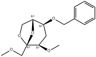 .beta.-D-ribo-2-Heptulopyranose, 2,7-anhydro-4-deoxy-1,3-di-O-methyl-5-O-(phenylmethyl)- 结构式