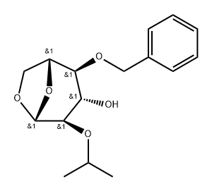 .beta.-D-Glucopyranose, 1,6-anhydro-2-O-(1-methylethyl)-4-O-(phenylmethyl)- 结构式