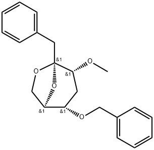 .beta.-D-ribo-2-Heptulopyranose, 2,7-anhydro-1,4-dideoxy-3-O-methyl-1-phenyl-5-O-(phenylmethyl)- 结构式