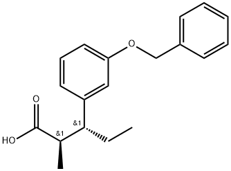 (2R,3R)-3-(3-(Benzyloxy)phenyl-2-methylpentanoic acid 结构式