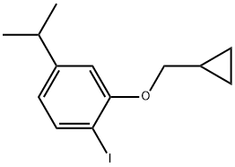 2-(Cyclopropylmethoxy)-1-iodo-4-(1-methylethyl)benzene 结构式