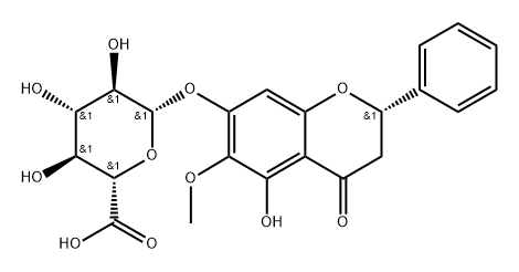 二氢木蝴蝶素A 7-O-Β-D-葡萄糖醛酸苷 结构式