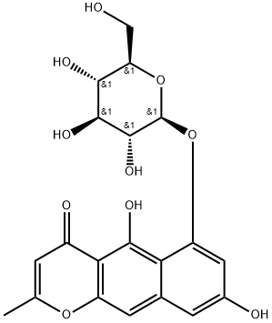 4H-Naphtho[2,3-b]pyran-4-one, 6-(β-D-glucopyranosyloxy)-5,8-dihydroxy-2-methyl- 结构式