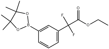 2,2-二氟-2-(3-(4,4,5,5-四甲基-1,3,2-二氧硼杂环戊烷-2-基)苯基)乙酸乙酯 结构式