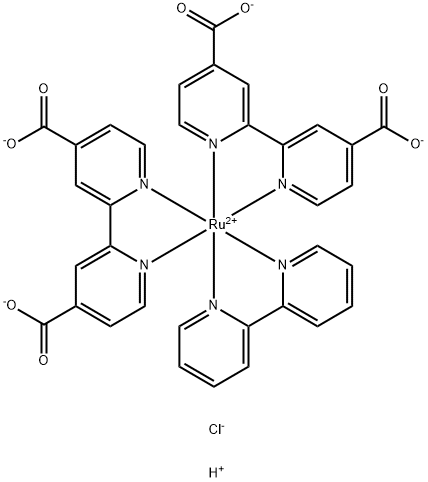 [(2,2'-联吡啶基)双(4,4'-二羧基-2,2'-联吡啶基)]钌(II) 二氯 结构式