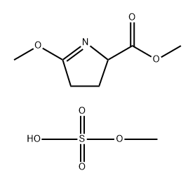 2H-Pyrrole-2-carboxylic acid, 3,4-dihydro-5-methoxy-, methyl ester, compd. with methyl hydrogen sulfate (1:1) 结构式