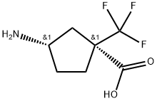 (1S,3S)-3-amino-1-(trifluoromethyl)cyclopentane-1-carboxylic acid 结构式