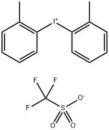 二(2-甲基苯基)三氟甲磺酸碘98.00% 结构式
