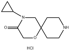 1-Oxa-4,9-diazaspiro[5.5]undecan-3-one, 4-cyclopropyl-, hydrochloride (1:1) 结构式