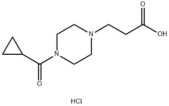 3-(4-(环丙烷羰基)哌嗪-1-基)丙酸盐酸盐 结构式