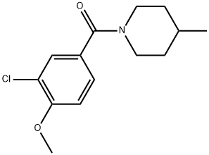 (3-chloro-4-methoxyphenyl)(4-methylpiperidin-1-yl)methanone 结构式