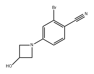 2-bromo-4-(3-hydroxyazetidin-1-yl)benzonitrile 结构式