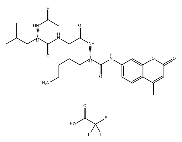 L-Lysinamide, N-acetyl-L-leucylglycyl-N-(4-methyl-2-oxo-2H-1-benzopyran-7-yl)-, 2,2,2-trifluoroacetate (1:1) 结构式