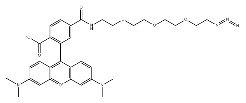 6-Carboxytetramethylrhodamine-PEG3-Azide (6-TAMRA-PEG3-Azide) 结构式