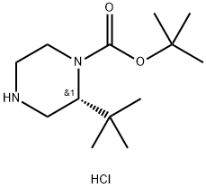 (R)-tert-butyl 2-tert-butylpiperazine-1-carboxylate HCl 结构式