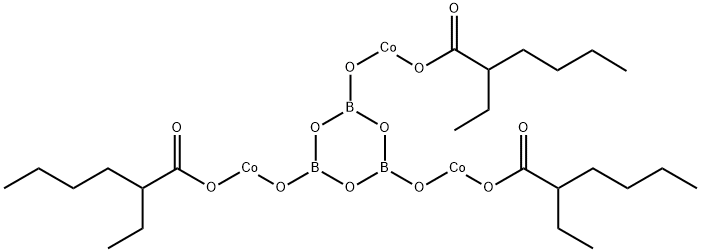 Cobalt,  tris(2-ethylhexanoato-O)[-mu-3-[tri--mu--oxotrioxotriborato(3-)]]tri-  (9CI) 结构式