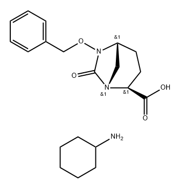 (2S,5R)-6-(benzyloxy)-7-oxo-1,6-diazabicyclo[3.2.1]octane-2-carboxylic acid cyclohexylamine salt 结构式