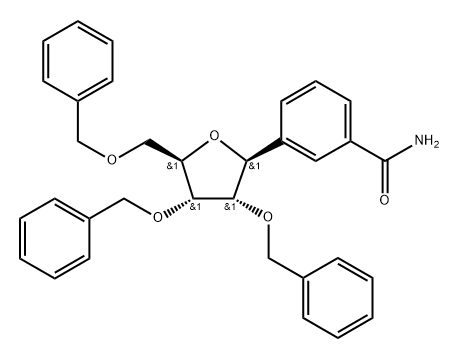 3-(2,3,5-Tri-O-benzyl-1-b-D-ribofuranosyl)benzamide 结构式