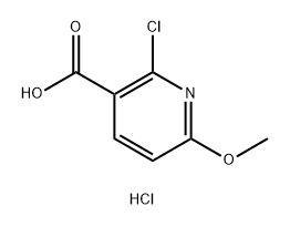 3-Pyridinecarboxylic acid, 2-chloro-6-methoxy-, hydrochloride (1:1) 结构式