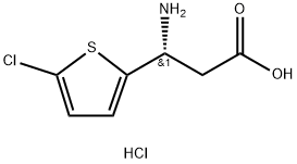 (R)-3-氨基-3-(5-氯噻吩-2-基)丙酸盐酸盐 结构式