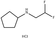 N-(2,2-difluoroethyl)cyclopentanamine hydrochloride 结构式