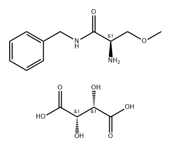 Propanamide, 2-amino-3-methoxy-N-(phenylmethyl)-, (2R)-, (2S,3S)-2,3-dihydroxybutanedioate (1:1) 结构式