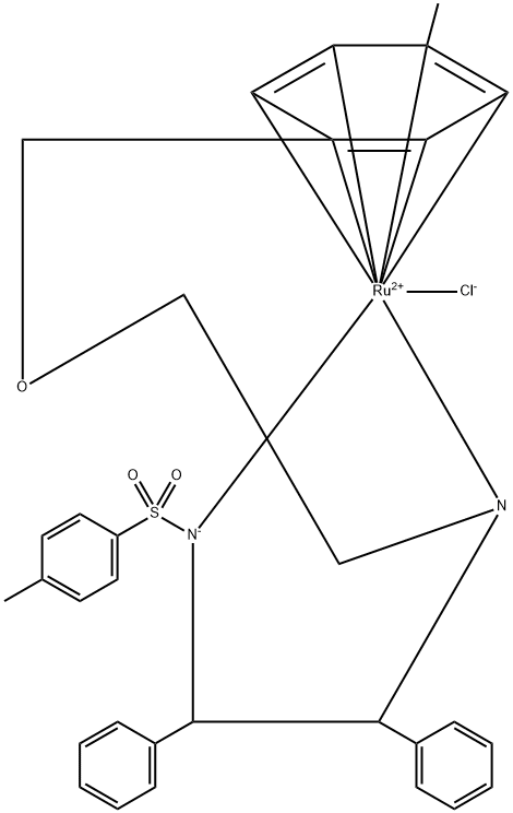 N-[(1S,2S)-1,2 - 二苯基-2 - (2 - (4 - 甲基苄氧基)乙基氨基)乙基] -4 - 甲基苯磺酰胺(氯)钌(II) 结构式