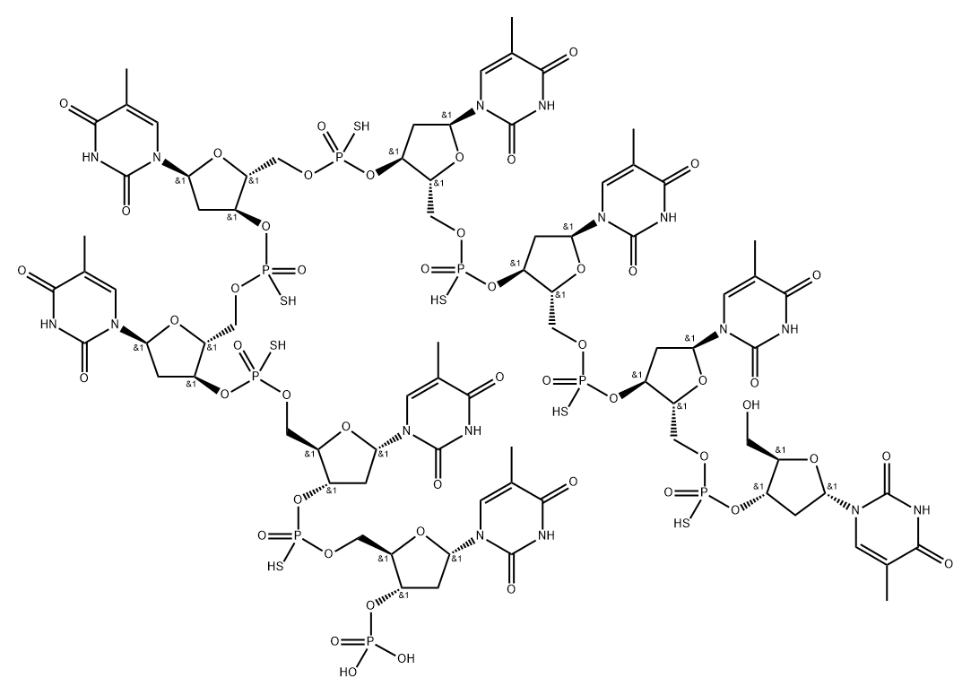 alpha-2'-deoxyoctathymidylate phosphorothioate 结构式