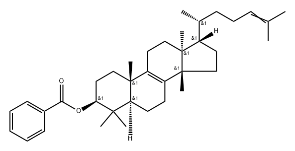 Lanosta-8,24-dien-3-ol, benzoate, (3β,13α,14β,17α)- (9CI) 结构式
