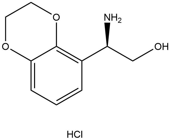 (R)-2-amino-2-(2,3-dihydrobenzo[b][1,4]dioxin-5-yl)ethan-1-ol hydrochloride 结构式