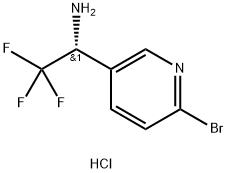 3-Pyridinemethanamine, 6-bromo-α-(trifluoromethyl)-, hydrochloride (1:1), (αR)- 结构式