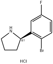 (R)-2-(2-溴-5-氟苯基)吡咯烷盐酸盐 结构式