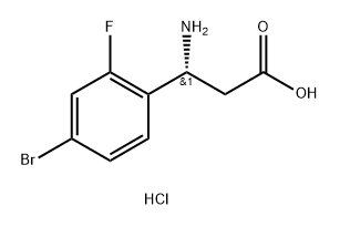 (R)-3-氨基-3-(4-溴-2-氟苯基)丙酸盐酸盐 结构式