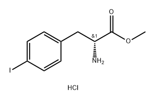 (R)-2-氨基-3-(4-碘苯基)丙酸甲酯盐酸盐 结构式