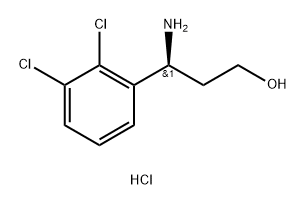 (S)-3-amino-3-(2,3-dichlorophenyl)propan-1-ol hydrochloride 结构式