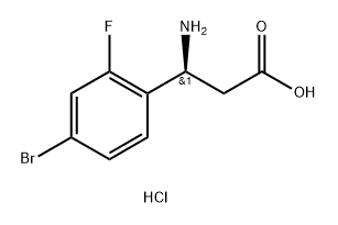 (S)-3-氨基-3-(4-溴-2-氟苯基)丙酸盐酸盐 结构式