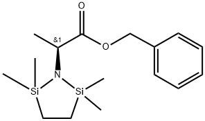 1-Aza-2,5-disilacyclopentane-1-acetic  acid,  -alpha-,2,2,5,5-pentamethyl-,  phenylmethyl  ester,  (S)-  (9CI) 结构式